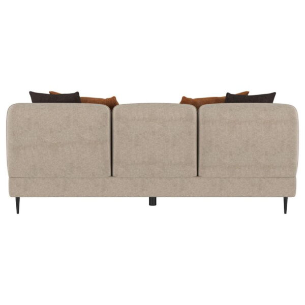 Jade - Chenille Upholstered Sculpted Track Arm Sofa - Latte - Image 9