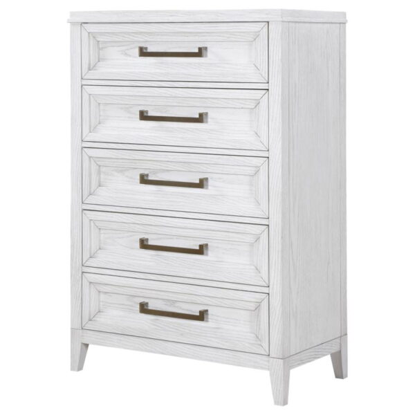 Marielle - 5-Drawer Bedroom Chest - Distressed White - Image 8