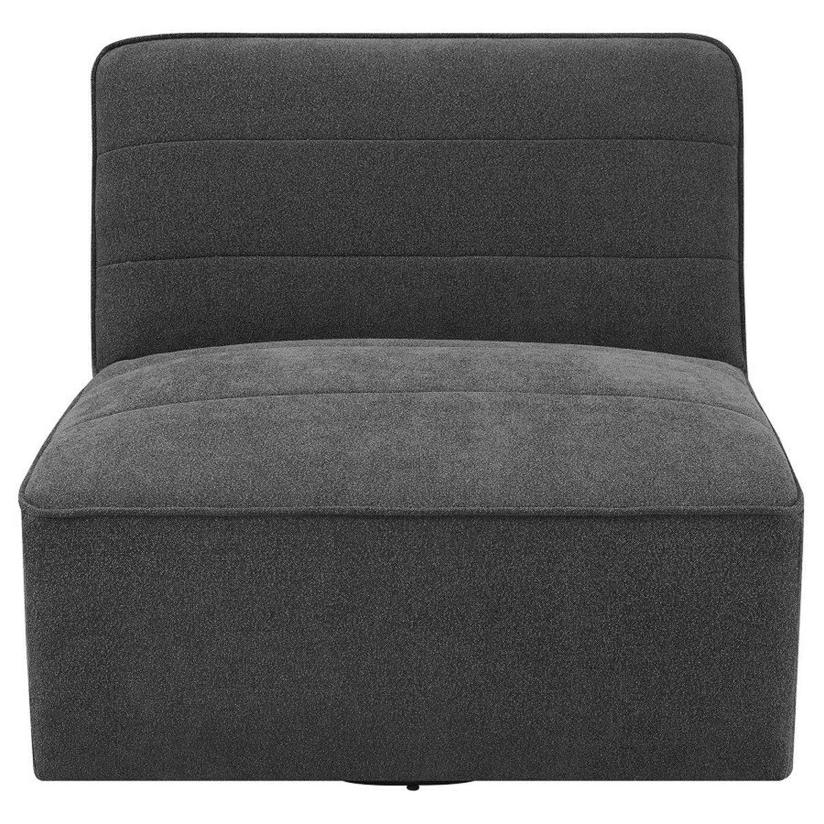 Cobie - Upholstered Armless Swivel Chair - Dark Charcoal - Image 8