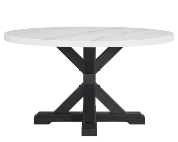 Varley - 5 Piece Round Dining Room Set - White / Gray - Image 8