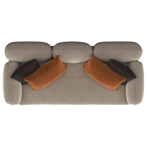 Jade - Chenille Upholstered Sculpted Track Arm Sofa - Latte - Image 7
