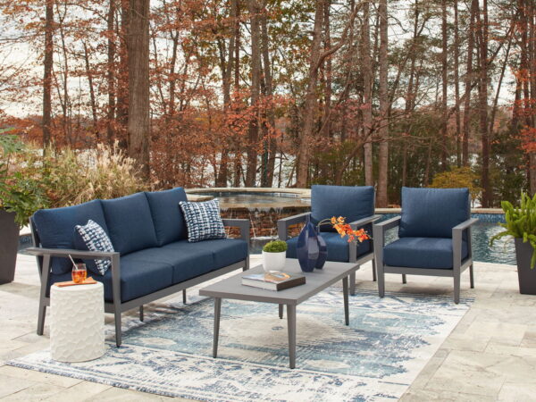 Gali - Gray / Blue - Sofa / Chairs / Table Set (Set of 4) - Image 9