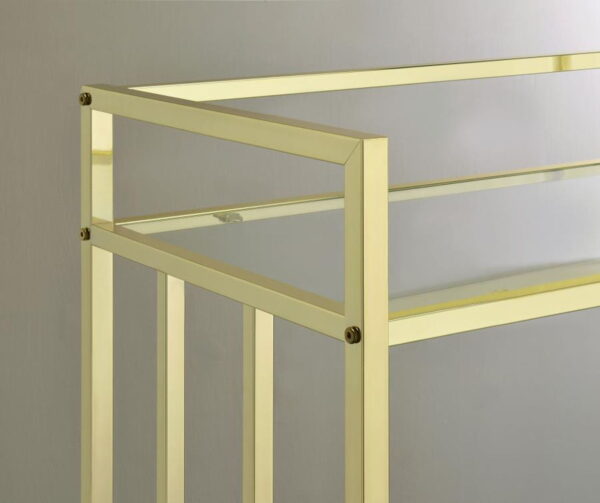Cara - 2-tier Rectangular Glass Shelf Metal Bar Cart - Image 14