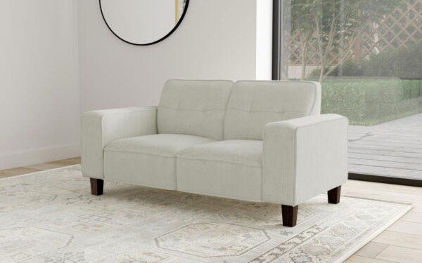 Deerhurst - Upholstered Track Arm Tufted Loveseat - Greige - Image 2