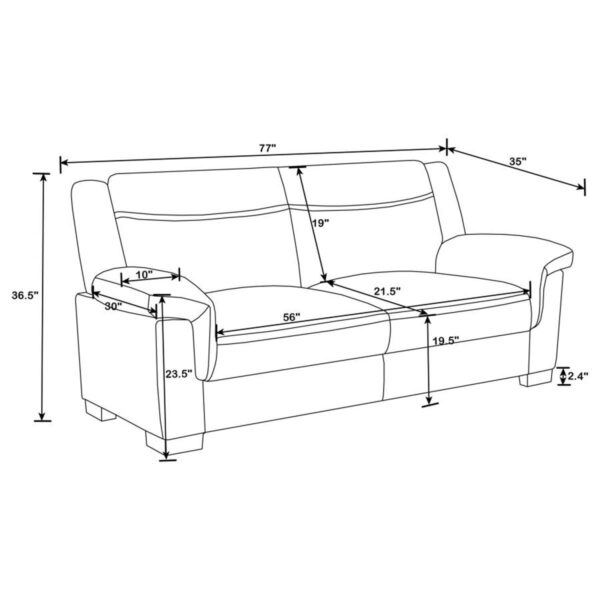 Arabella - Upholstered Padded Arm Sofa Set - Image 10