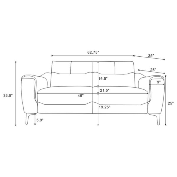 Nolan - 2 Piece Upholstered Sofa Set - Charcoal - Image 3