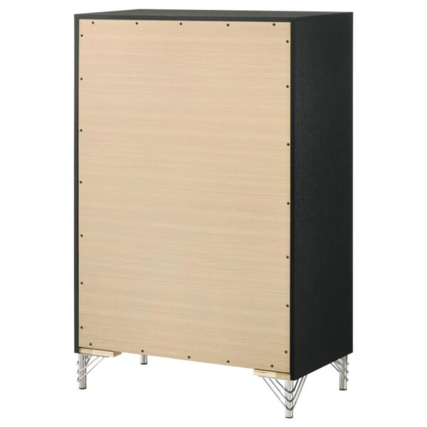 Lucia - 5-Drawer Bedroom Chest Of Drawers - Black - Image 5