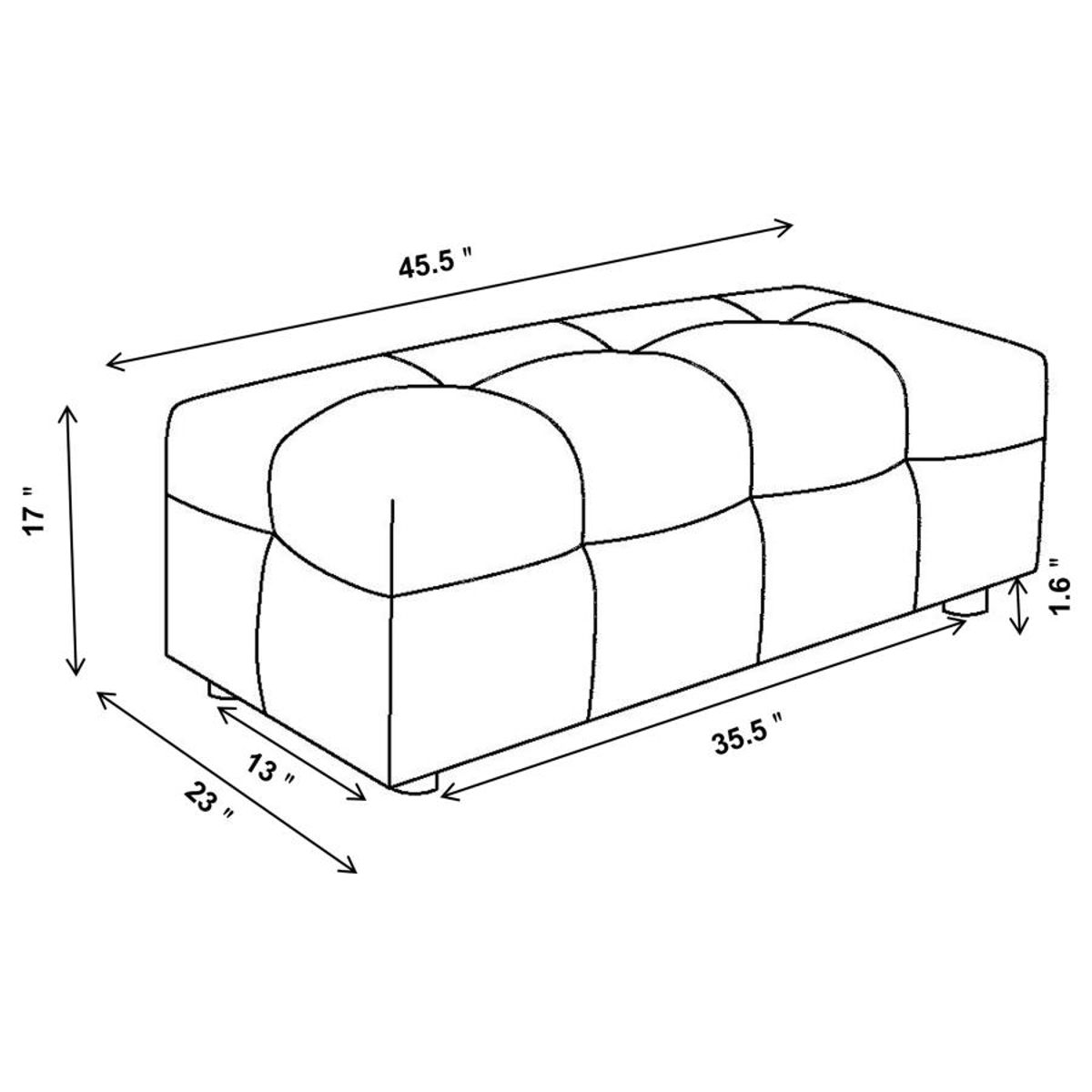 Everly - Boucle Upholstered Rectangular Ottoman - White - Image 5