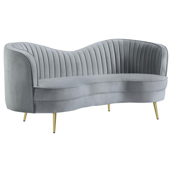 Sophia - Upholstered Channel Tufted Sofa Set - Image 10