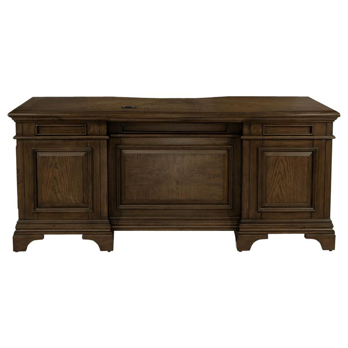 Hartshill - 7-Drawer Executive Desk - Burnished Oak - Image 9