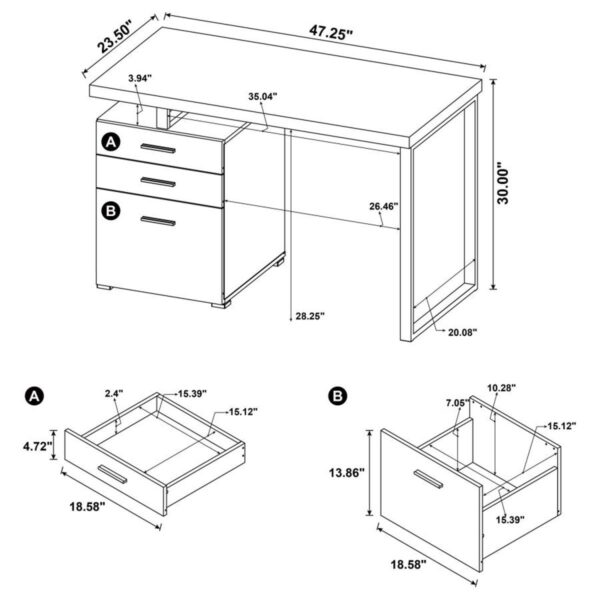 Brennan - 3-Drawer Office Computer Desk - Image 14
