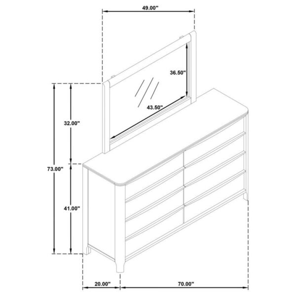 Maderia - 8-Drawer Dresser And Mirror - Walnut - Image 9