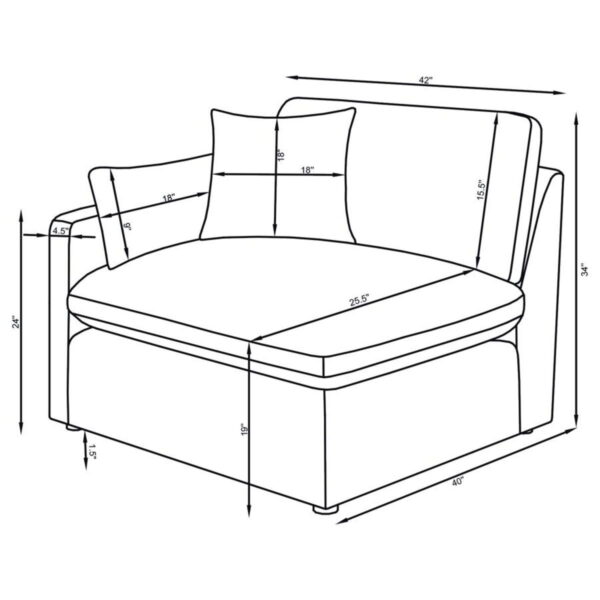 Hobson - 5 Piece Upholstered Modular Sectional Sofa - Ivory - Image 7