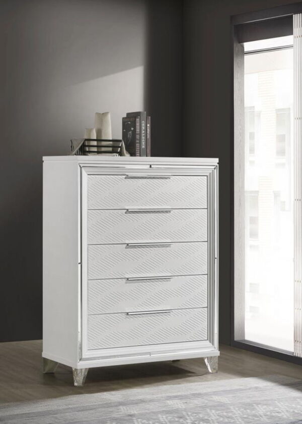 Marmore - 5-Drawer Bedroom Chest Of Drawers - White - Image 3