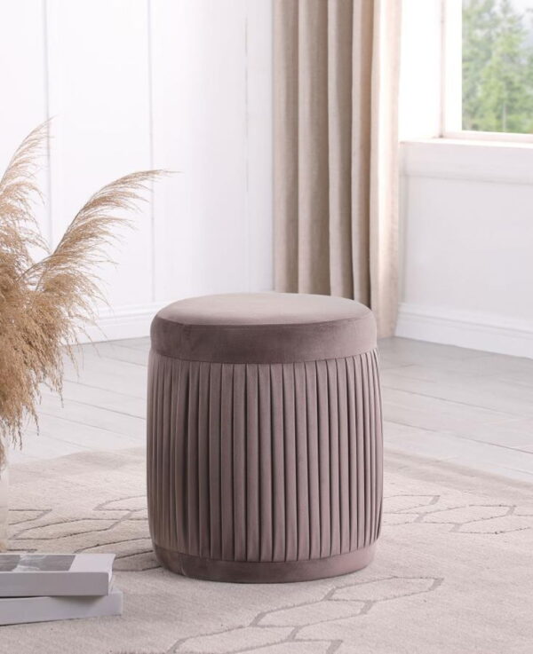 Tovar - Round Upholstered Ottoman - Mauve - Image 4