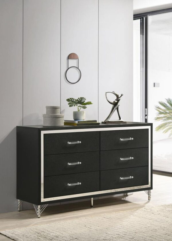 Lucia - 6-Drawer Dresser Cabinet - Black - Image 13