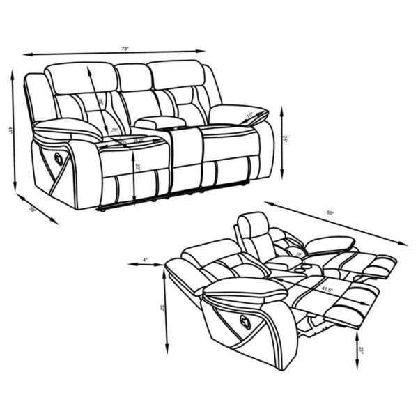 Higgins - Upholstered Motion Reclining Sofa Set - Image 5