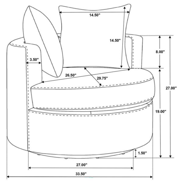 Debbie - Upholstered Swivel Accent Chair - Image 4