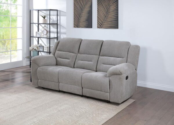 Gilson - Chenille Upholstered Reclining Sofa - Gray - Image 10