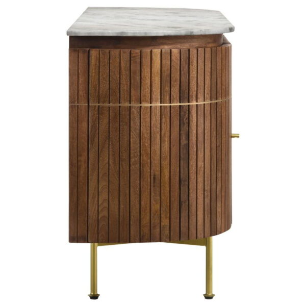 Ortega - 4 Door Marble Top Sideboard Buffet Cabinet - Natural - Image 6
