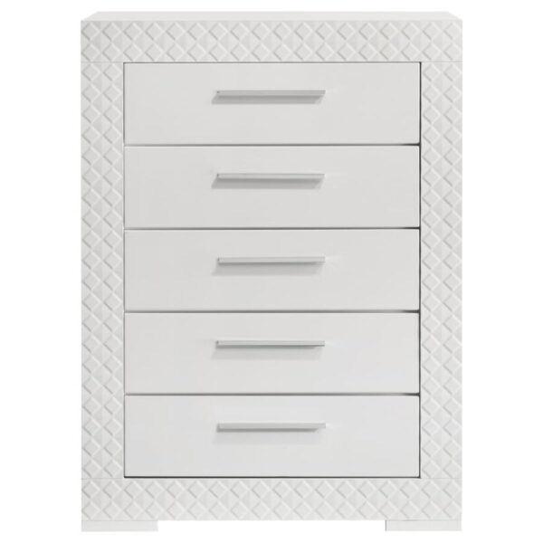 Ives - 5-Drawer Bedroom Chest Of Drawers - White High Gloss - Image 14