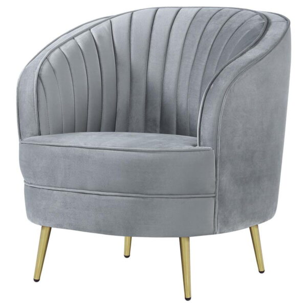 Sophia - Upholstered Channel Tufted Barrel Accent Chair - Image 15