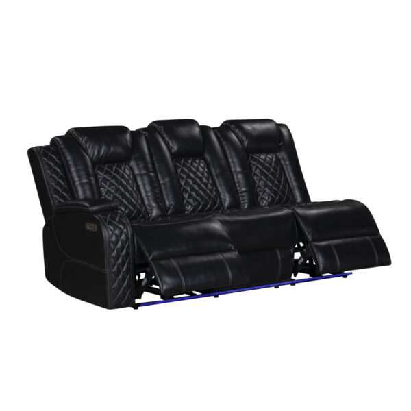 Orion II - Laf Sofa With Power Headrest & Footrest - Black - Image 3