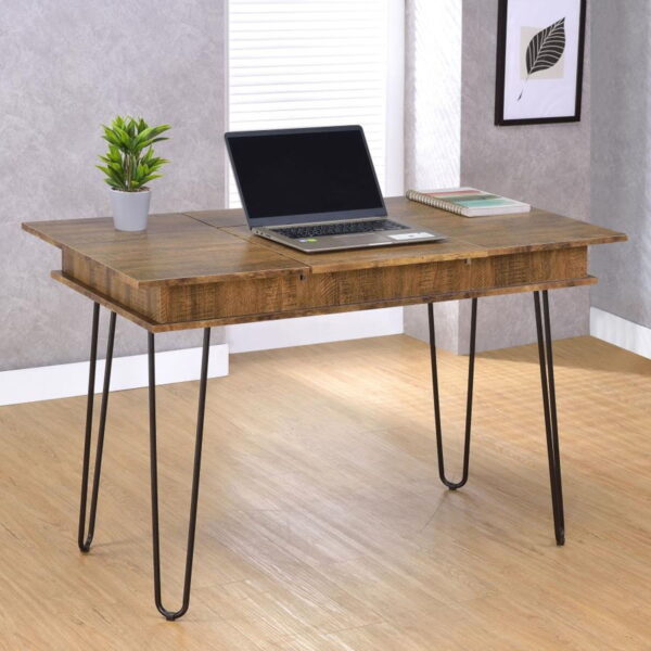 Sheeran - Writing Desk With Storage - Rustic Amber - Image 10