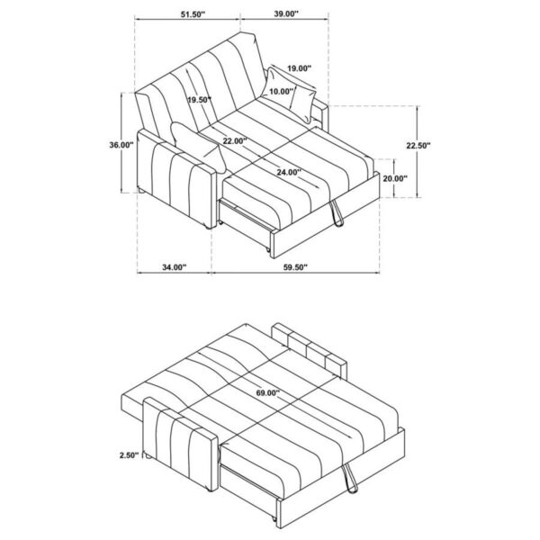 Portland - Boucle Upholstered Sleeper Sofa Bed - Image 21