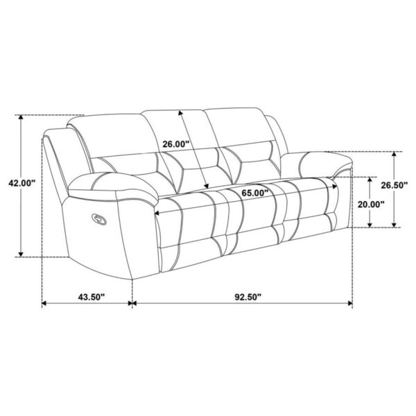 Gilson - Chenille Upholstered Reclining Sofa - Gray - Image 6