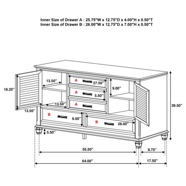 Franco - 5-Drawer Dresser - Image 3