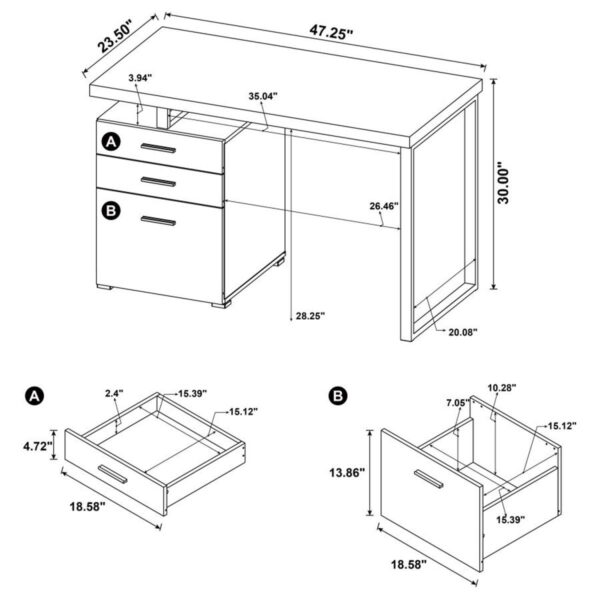 Brennan - 3-Drawer Office Computer Desk - Image 8