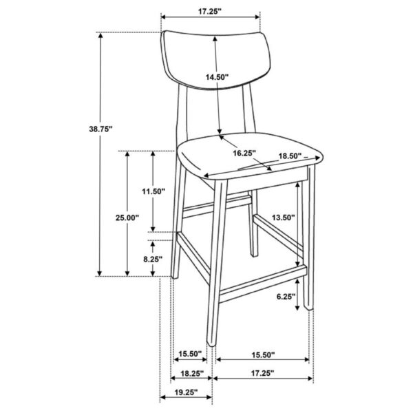 Robbie - 5 Piece Counter Height Dining Set - Walnut - Image 18