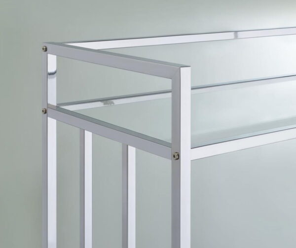 Cara - 2-tier Rectangular Glass Shelf Metal Bar Cart - Image 17