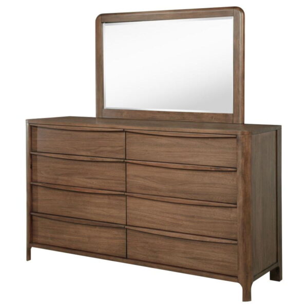 Maderia - 8-Drawer Dresser And Mirror - Walnut - Image 5
