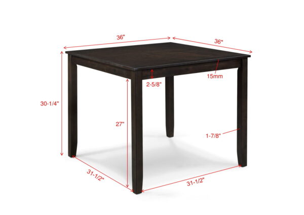 Durham - 5 Piece Dining Set - Espresso - Image 7