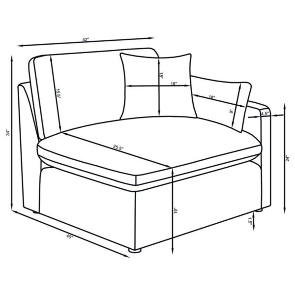 Hobson - 5 Piece Upholstered Modular Sectional Sofa - Ivory - Image 4