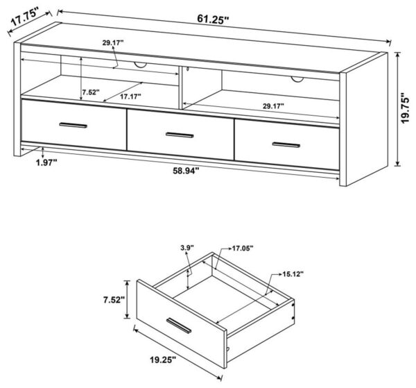 Alton - 3-drawer Black Oak TV Console - Image 8