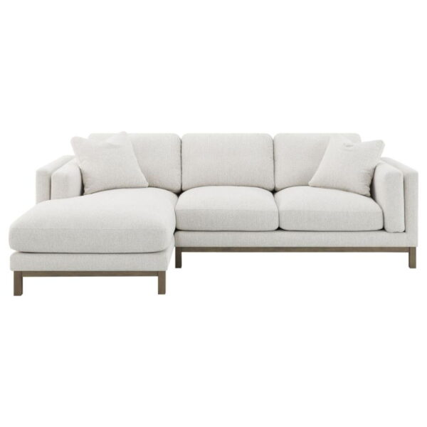 Geneva - Boucle Upholstered Sectional Chaise Sofa - Sand - Image 8