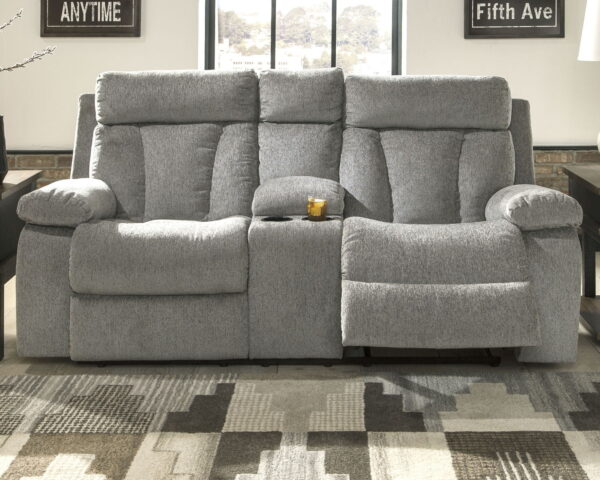 Mitchiner - Fog - DBL Rec Loveseat w/Console - Image 6