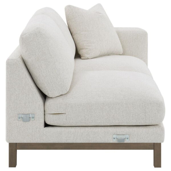 Geneva - Boucle Upholstered Sectional Chaise Sofa - Sand - Image 2