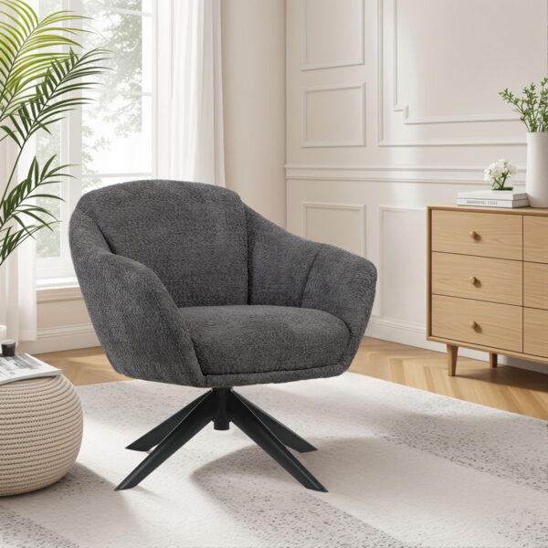 Fleming - Boucle Swivel Lounge Chair - Image 14