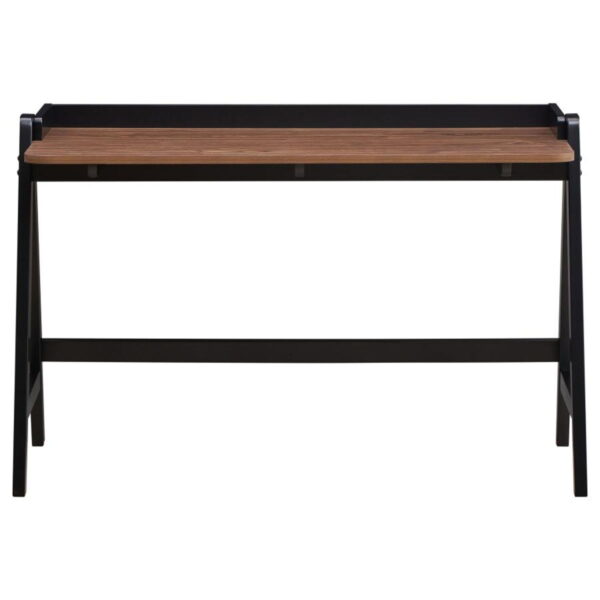 Raul - Writing Desk With USB Ports - Walnut And Black - Image 11