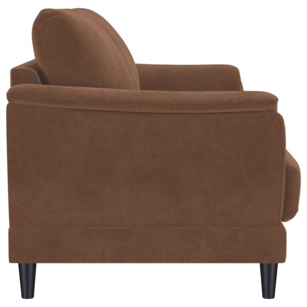 Selma - Velvet Upholstered Crescent Arm Sofa - Rust - Image 2