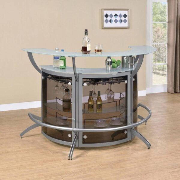 Dallas - 3-Piece Curved Freestanding Home Bar Cabinet - Image 9