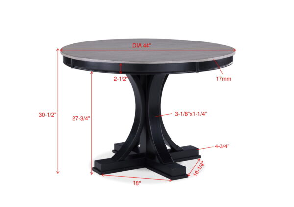 Harriet - 5 Piece Dining Room Set - Charcoal / Gray - Image 2