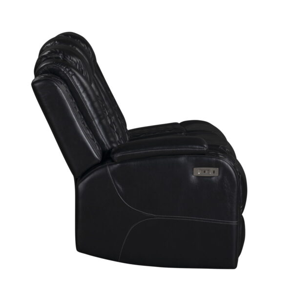 Orion II - Laf Sofa With Power Headrest & Footrest - Black - Image 7