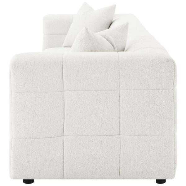 Everly - Boucle Upholstered Extra Long Sofa - White - Image 4