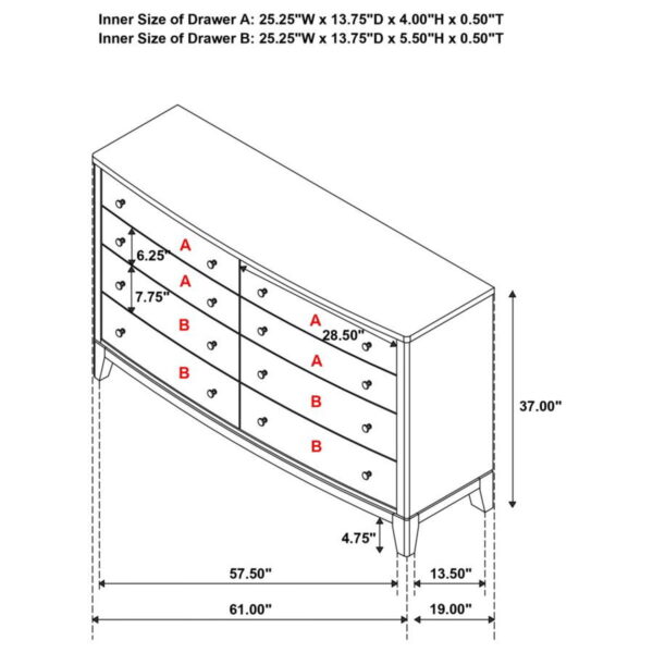 Granada - 8-Drawer Dresser Cabinet - Natural Pine - Image 6