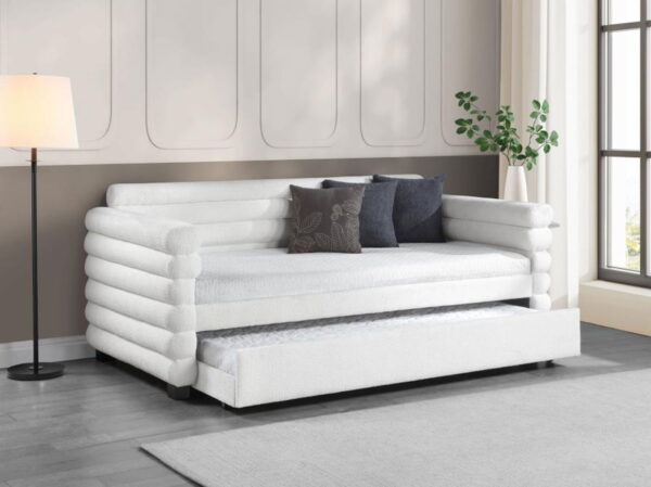 Patricia - Boucle Upholstered Day Bed With Trundle - Image 14